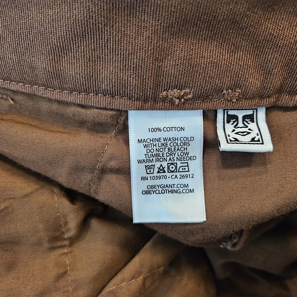 OBEY MILA Work Wide Leg Brown Pant Size 28 NWT - Picture 10 of 10